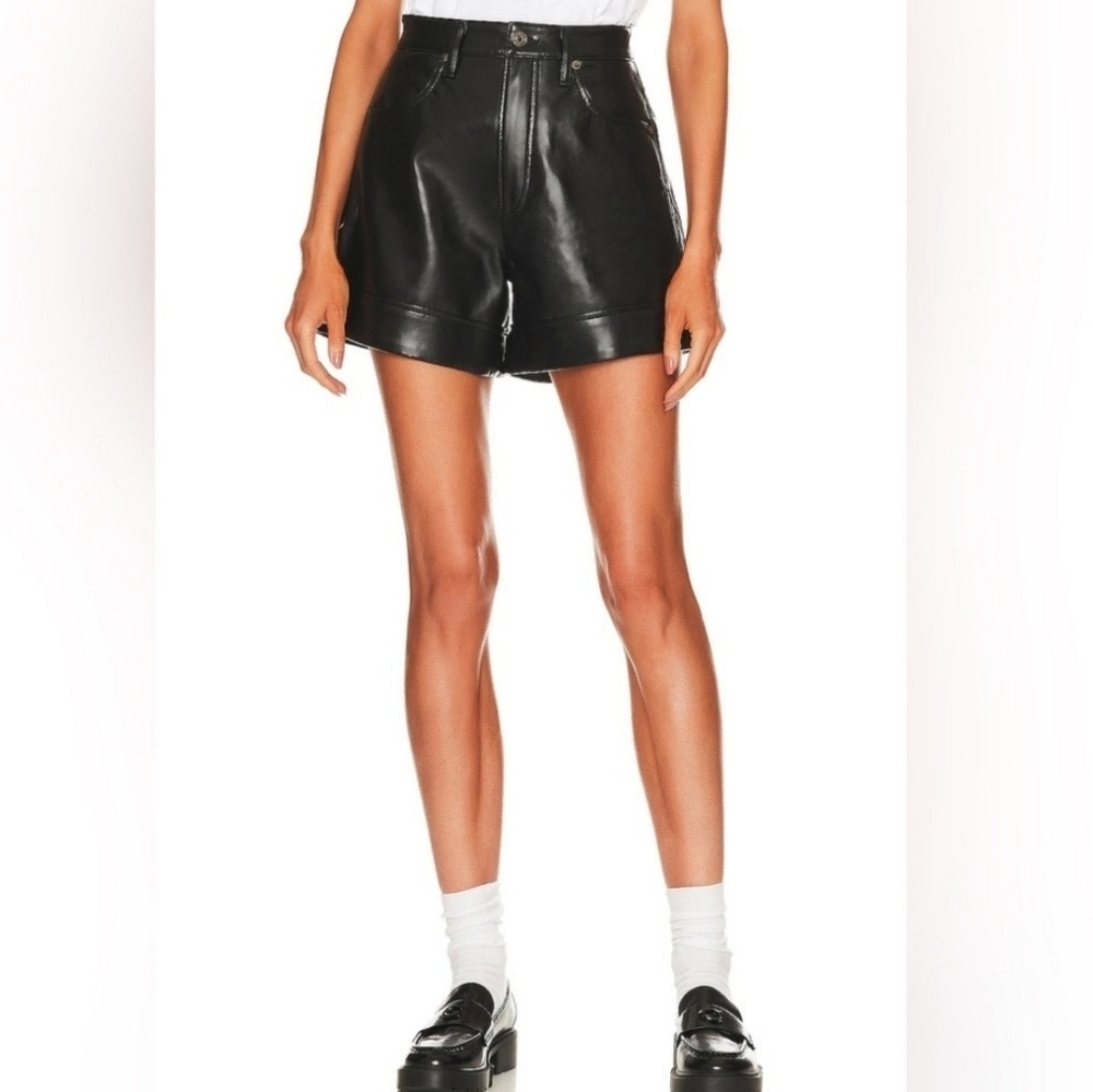 AGOLDE Recycled Leather Angled Hem Short 28 - Picture 2 of 10